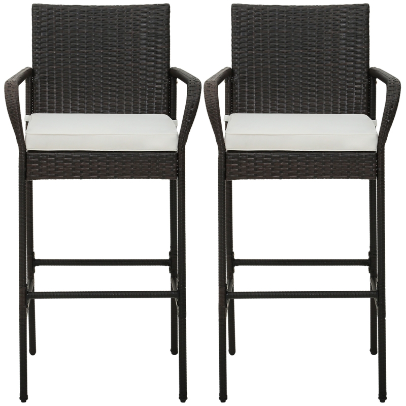 Laceymae Wicker Outdoor 29.5'' Bar Stool with Cushion