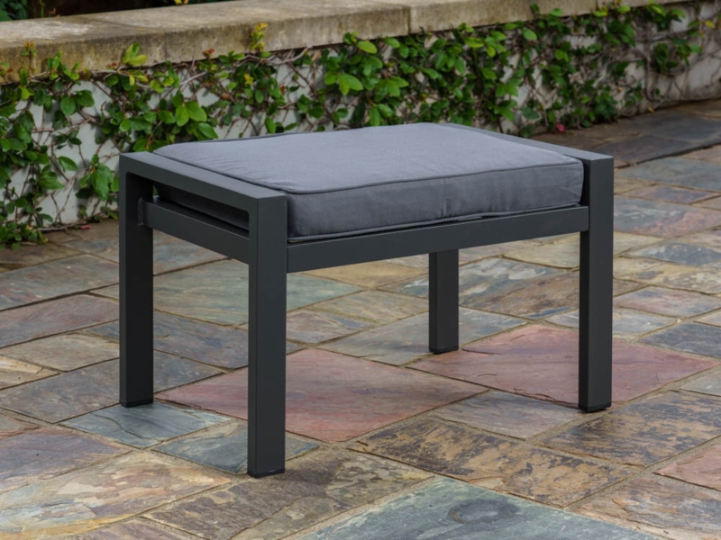 Lakeview Metal Outdoor Ottoman with Sunbrella Cushion