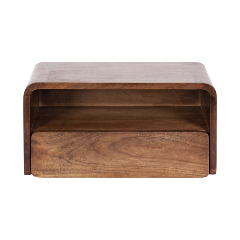 Langley Mango Floating Shelf with Drawer