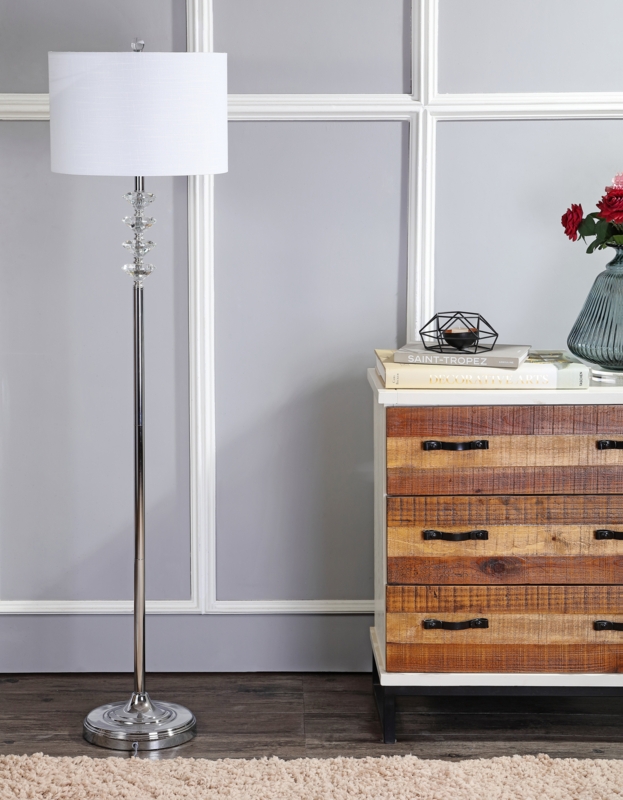 Lara 60.5'' Chrome Traditional Floor Lamp