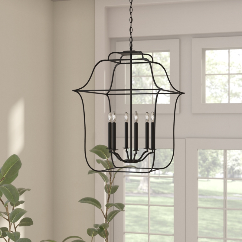 Lark 6 - Light Dimmable Lantern Geometric Chandelier