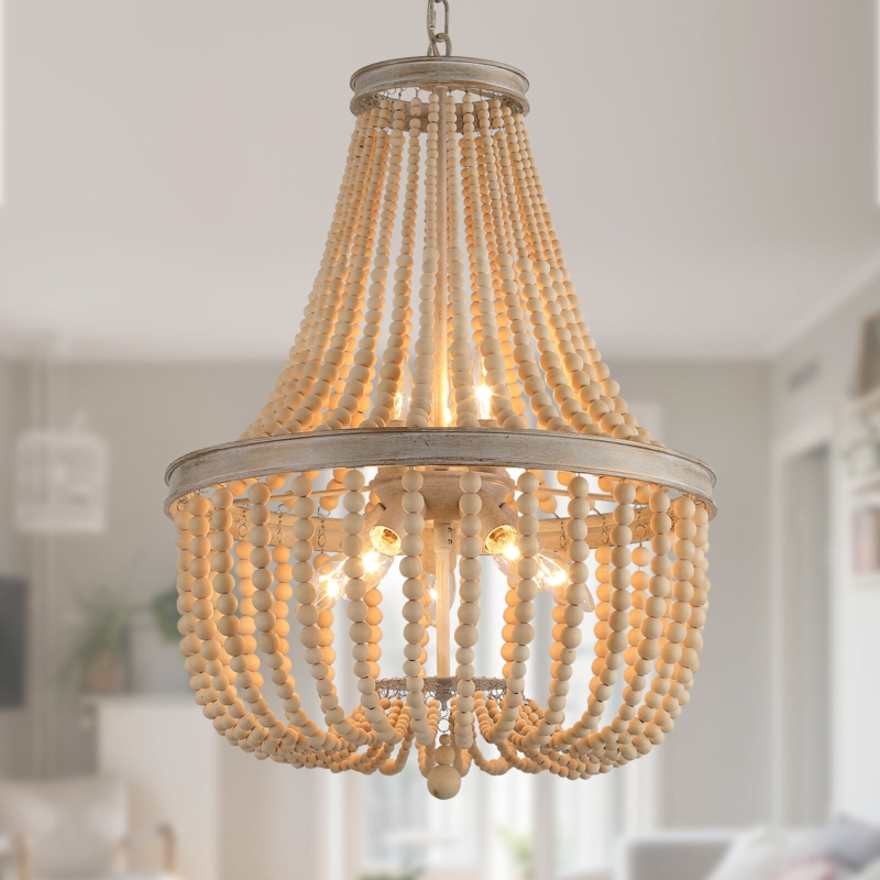 Lasker Wood Dimmable Empire Chandelier
