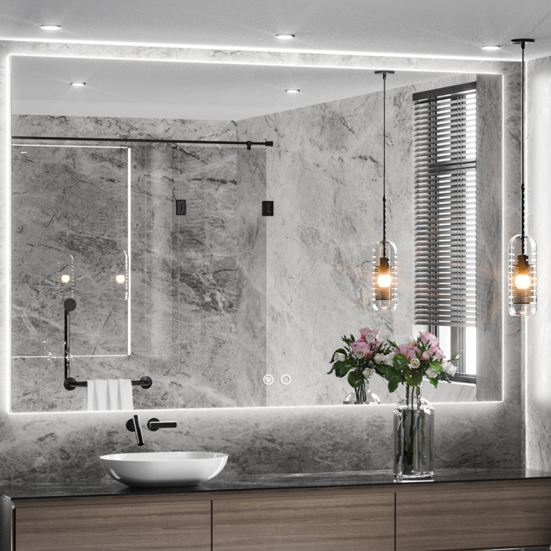 LED Backlit Lighted Bathroom Vanity Mirror/Wall Mirror/Dimmable Light/3 Color Adjust