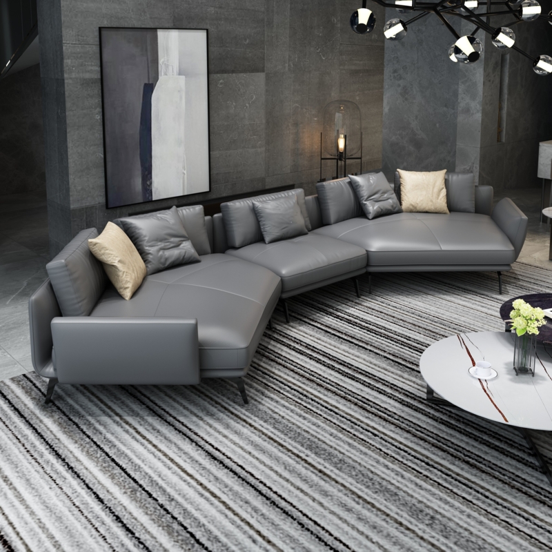 Lidio 3 - Piece Leather Sectional