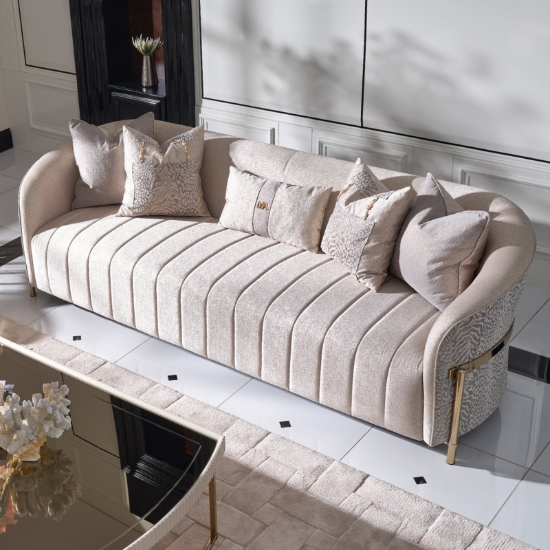 Lisbon 98'' Chenille Round Arm Sofa