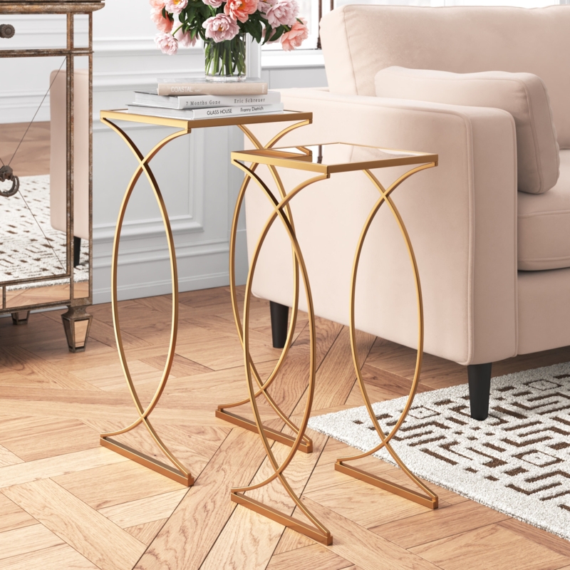 Loquette Glass Sled Nesting Tables