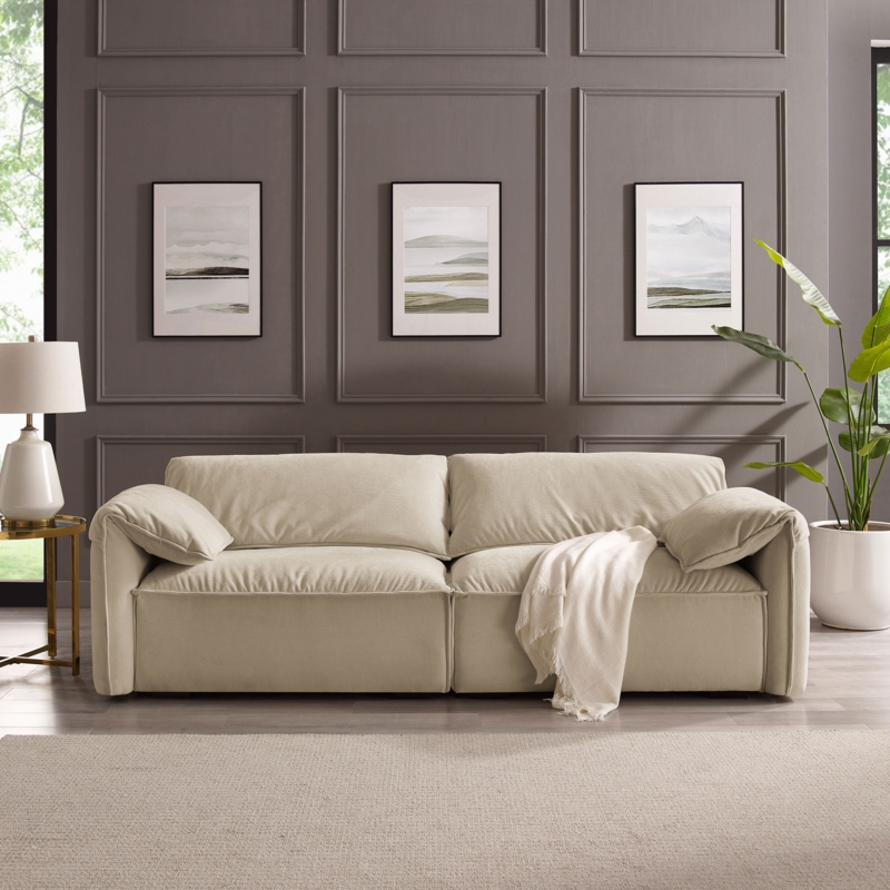 Louai 95'' Chenille Upholstered Sofa