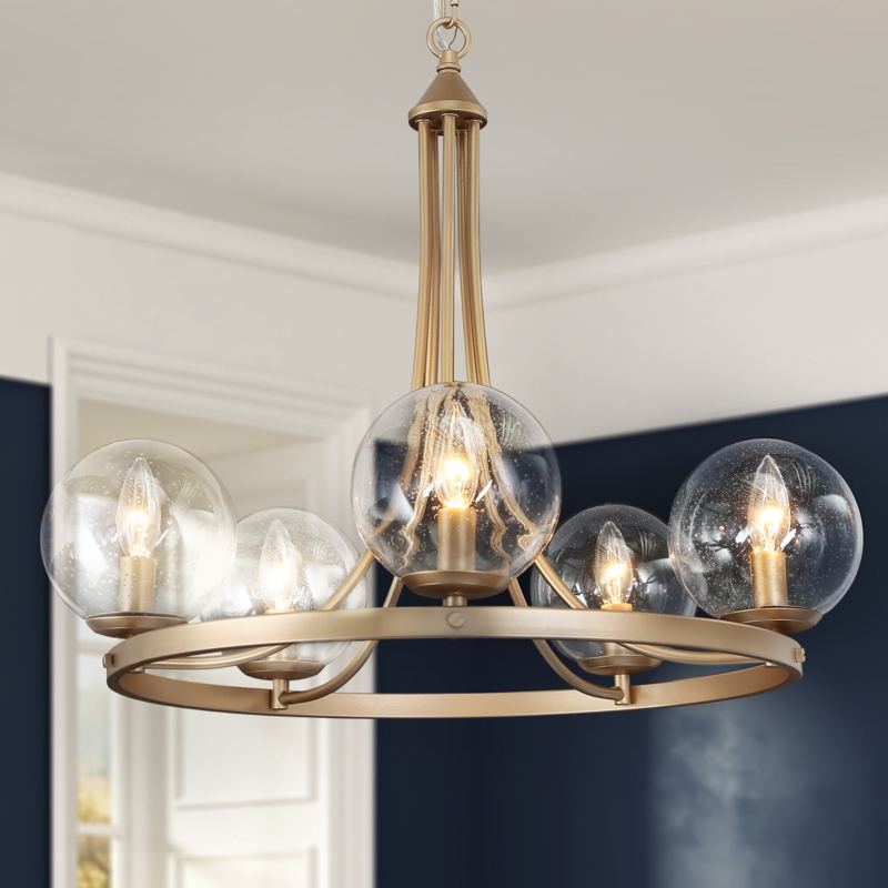 Lougene 5 - Light Wagon Wheel Modern Chandelier
