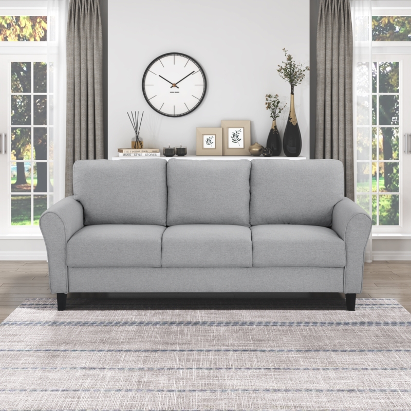 Luling 80.5" Round Arm Fabric Upholstered Sofa
