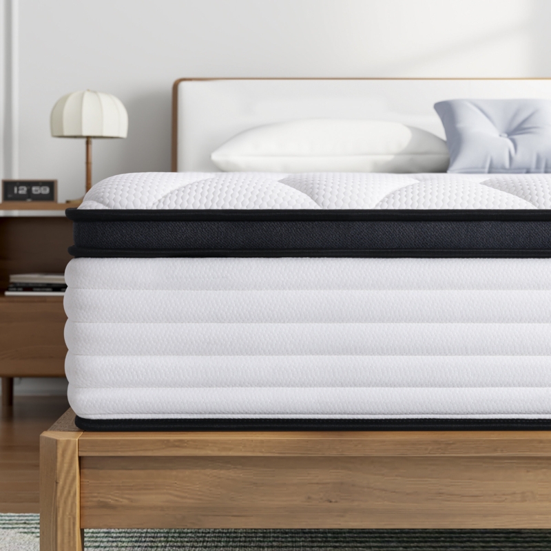 Maia 12" Medium Pocketed Coil Hybrid Mattress, Quick Use, Edge Support, Mattress in a Box