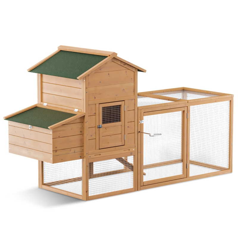 Maigen Wooden Chicken Coop Enclosure Hen House Nesting Box with Ramp Slide-out Tray