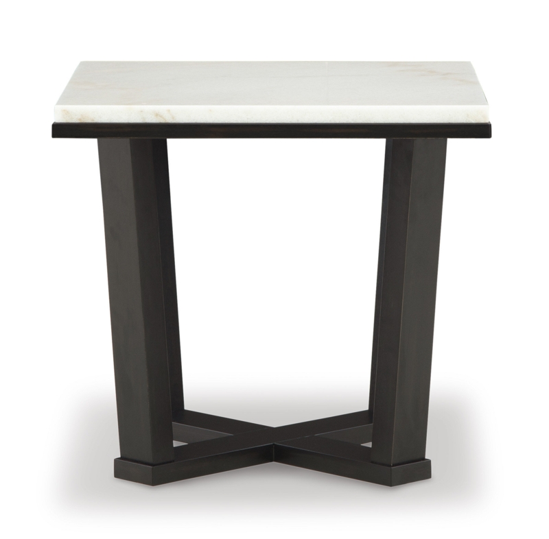 Marble Cross Legs End Table