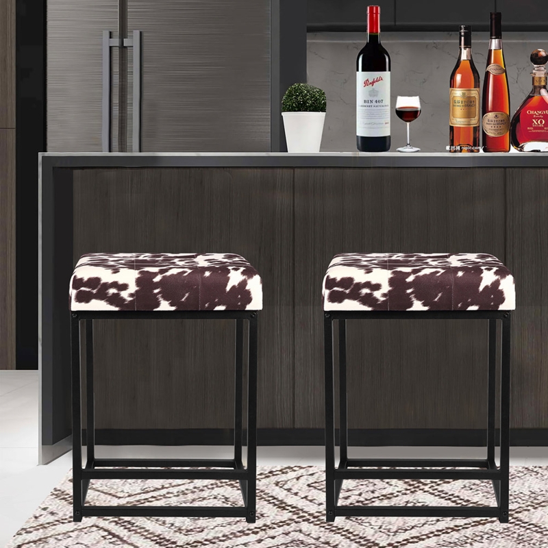 Marchan 24" Animal Pattern Counter Stool (Set of 2)