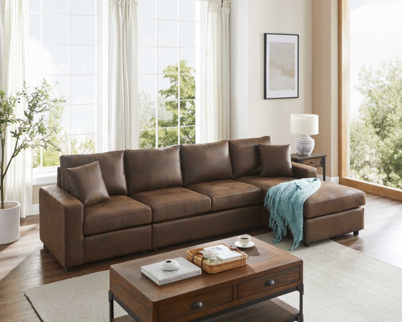 Marquett 3 - Piece Faux Leather Sectional