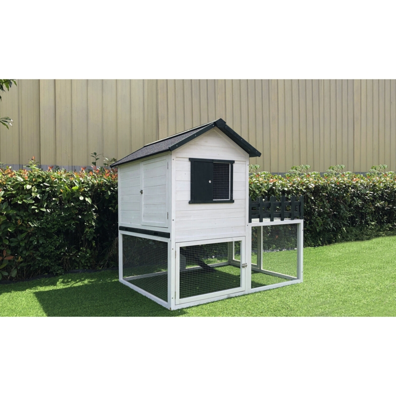 Mcmillon 16.8 Square Feet Chicken Coop with Chicken Run For Up To 4 Chickens