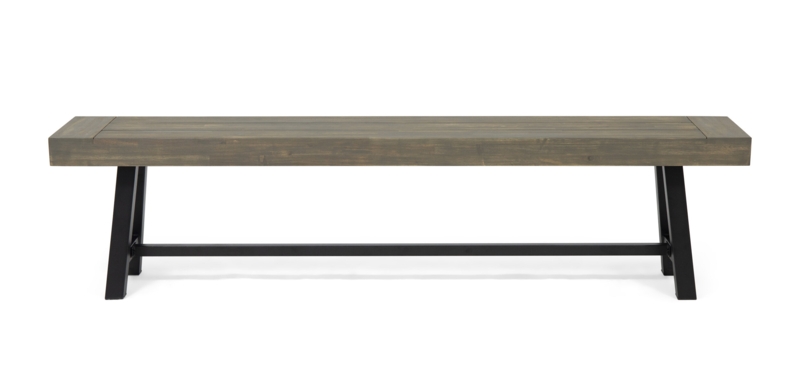 Meghans Metal/Solid Wood Outdoor Bench
