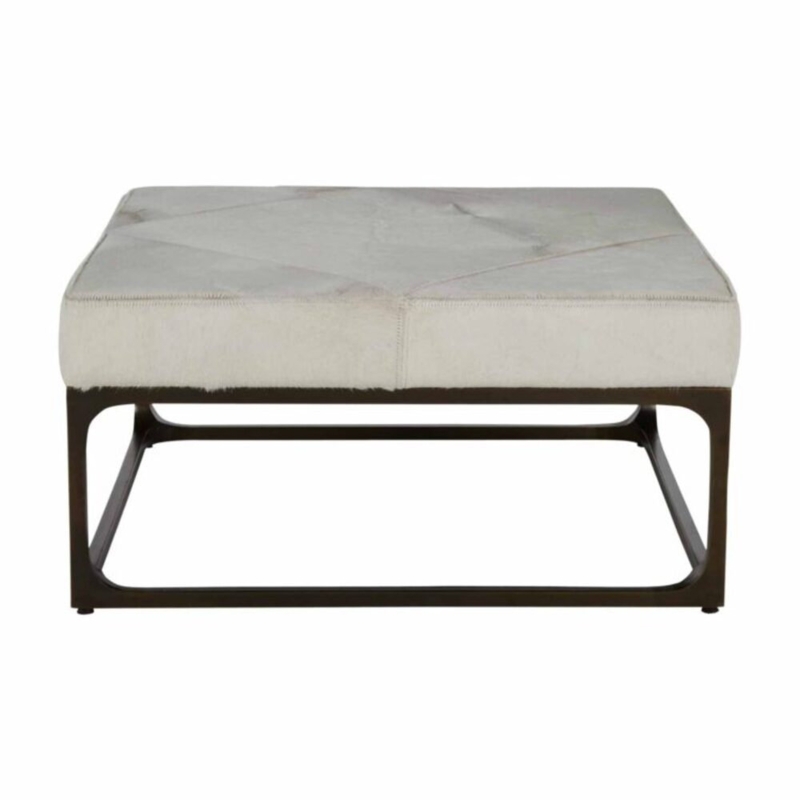 Melanie Leather Ottoman
