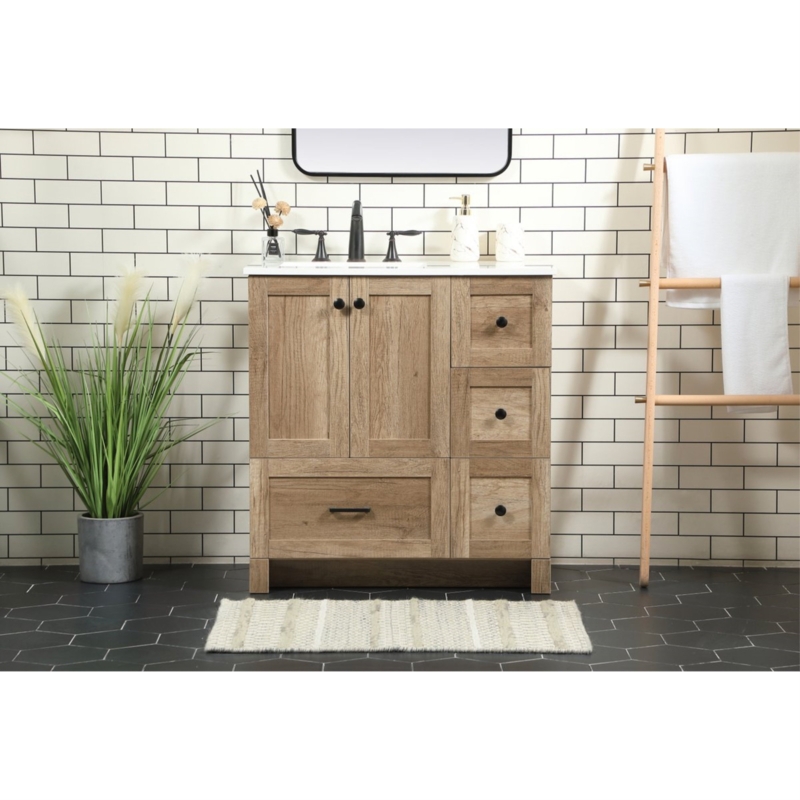 Melina 32'' Single Bathroom Vanity with Engineered Marble Top
