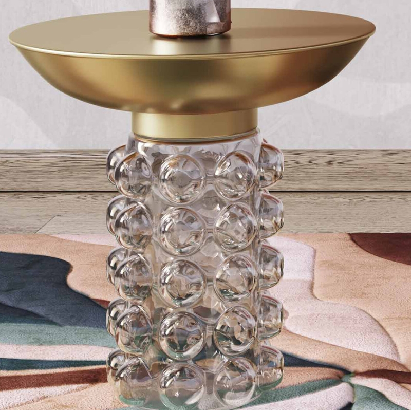 Mervin Iron Pedestal End Table