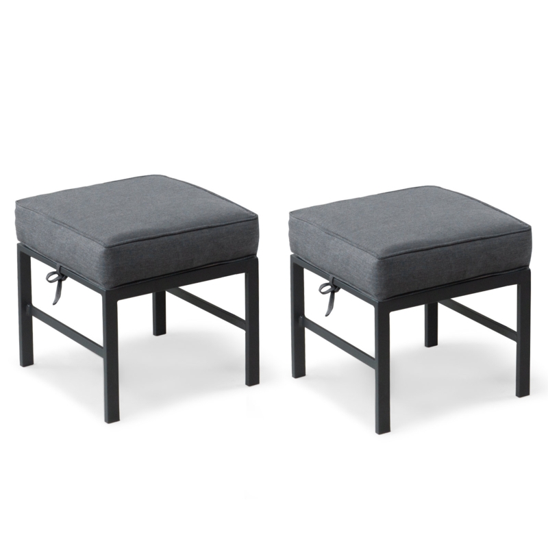 Metal Outdoor Ottoman with Sunbrella Cushion