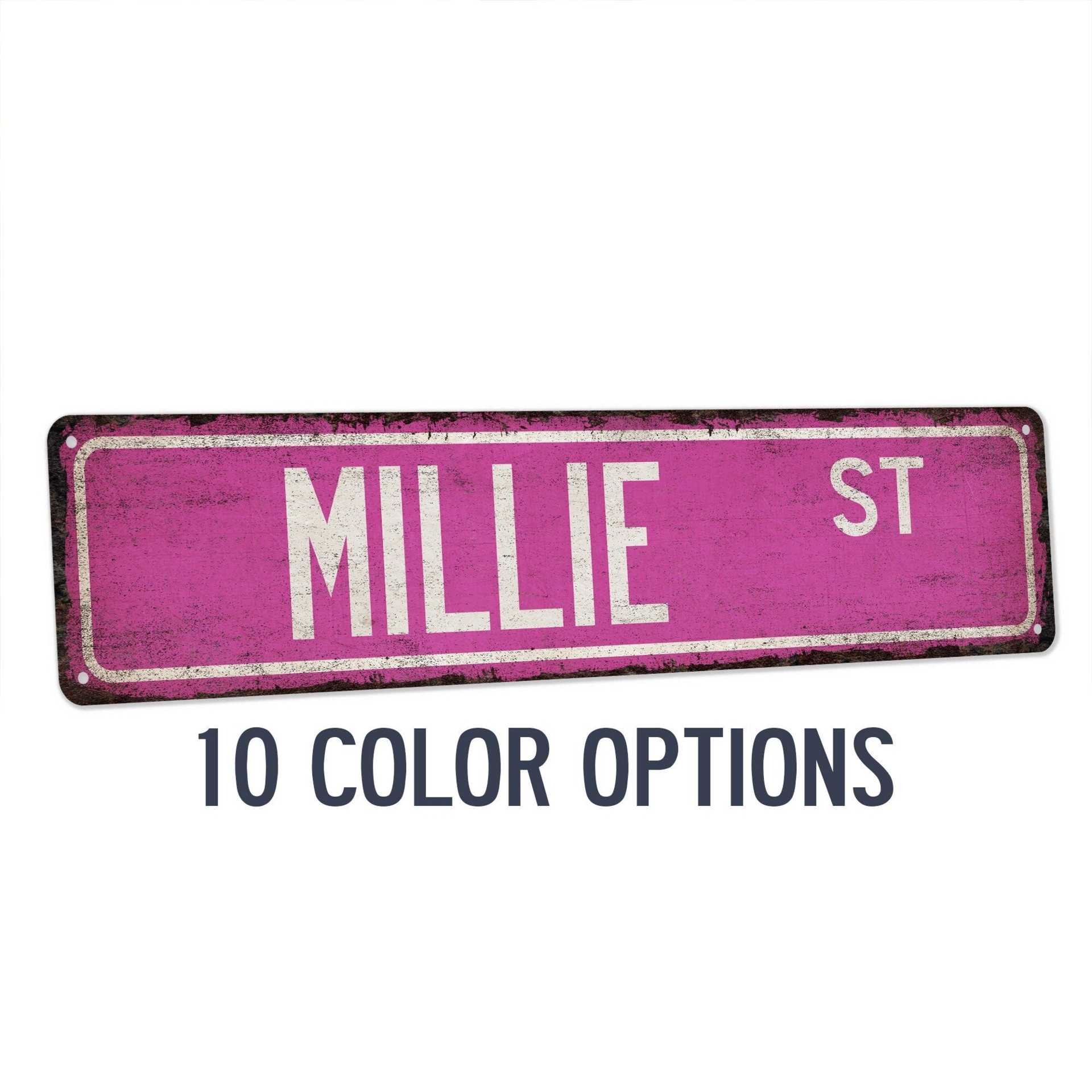 Millie Sign, Millie Gift, Girls Room Decor, Custom Street Sign, Signs For Girls, Girls Wall Art, Dorm Room Decor, Bedroom Decor 104180022190