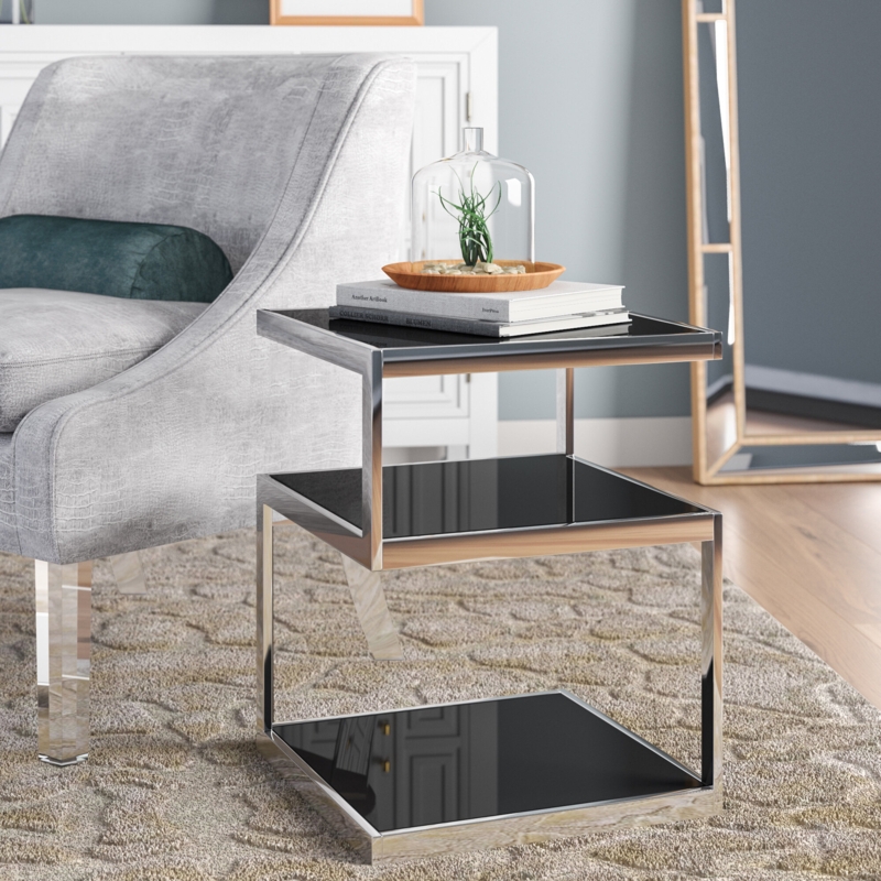 Miraloma Glass End Table with Storage