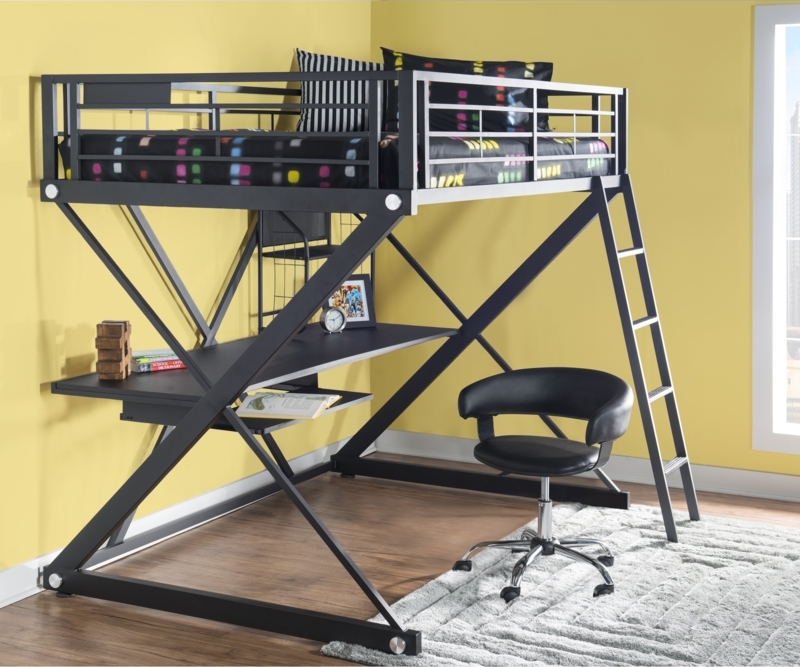 Modoc Full Metal Loft Bed with Bookcase by Isabelle & Max