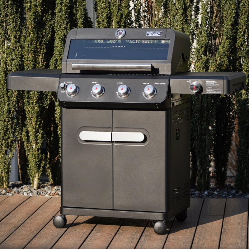 Monument Grills Mesa 425 4-Burner Liquid Propane 52000 BTU Gas Grill with side burner,Black