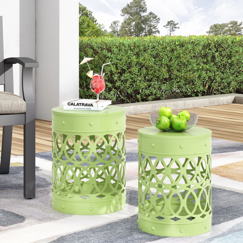 Moraima Outdoor Metal Side Tables