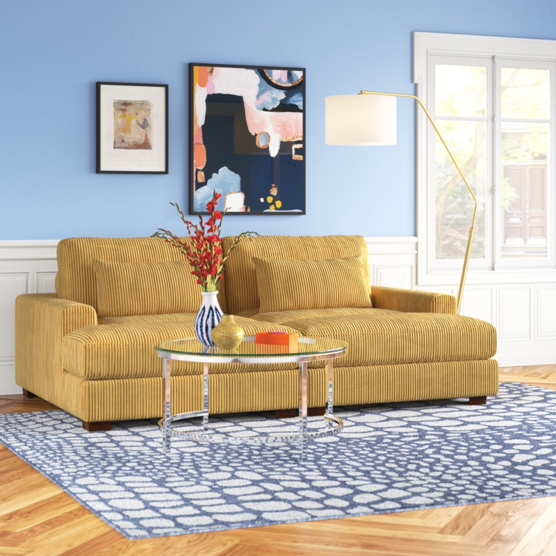Mordecai 90'' Corduroy Sleeper Sofa