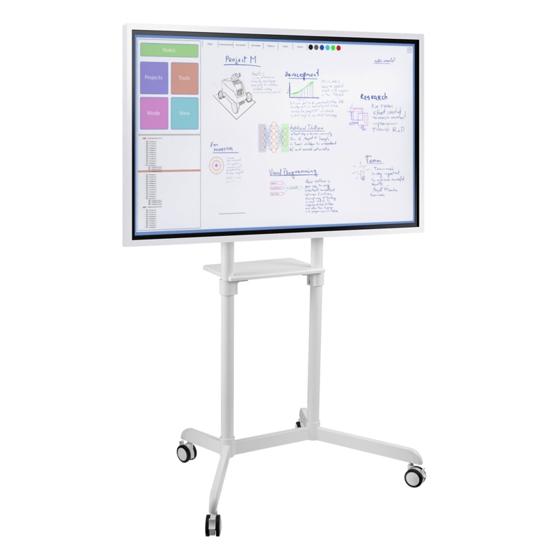 Mount-It! Mobile TV Cart u0026 Digital Whiteboard, Compatible w/ Samsung Flip u0026 Microsoft Surface Hub 2S