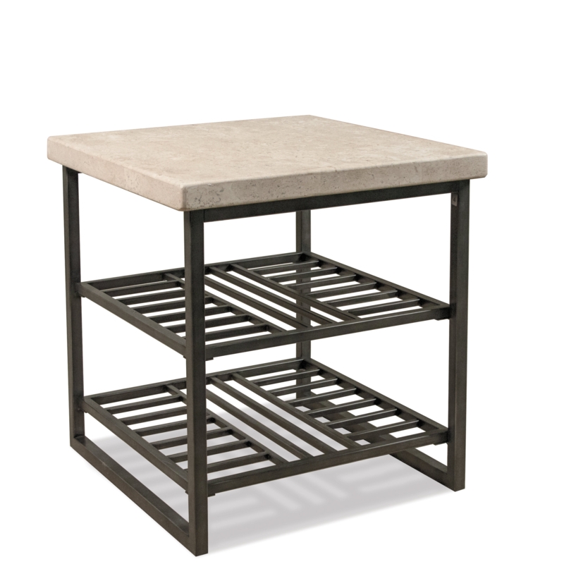 Mund Stone Sled End Table with Storage