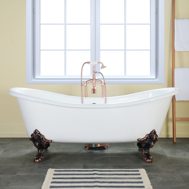 Nelson 72'' x 30.75'' Freestanding Soaking Cast Iron Bathtub