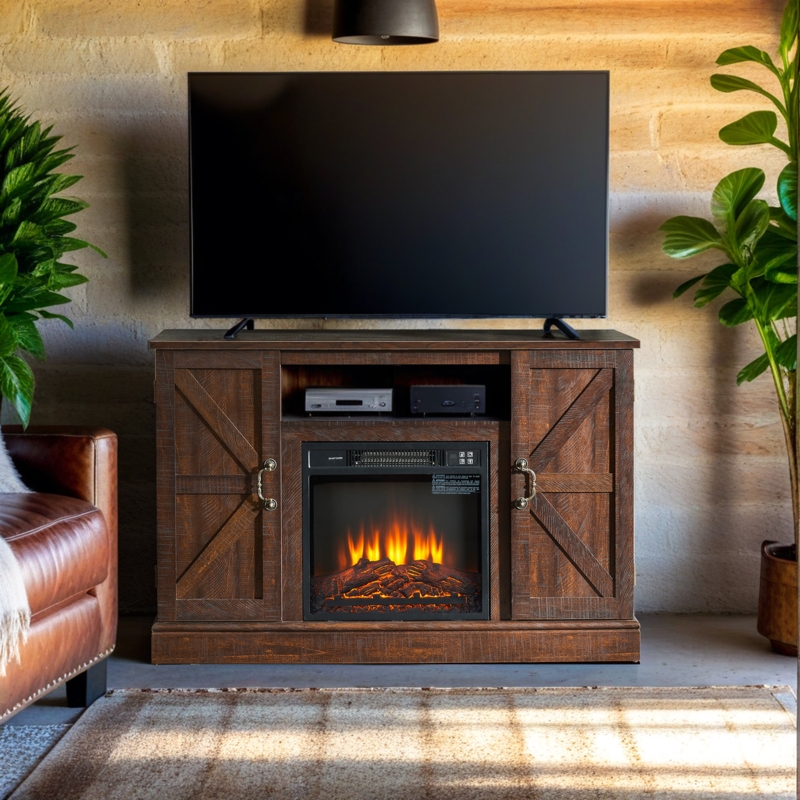 Nevaeha TV Stand for TVs up to 50" with Electric Fireplace