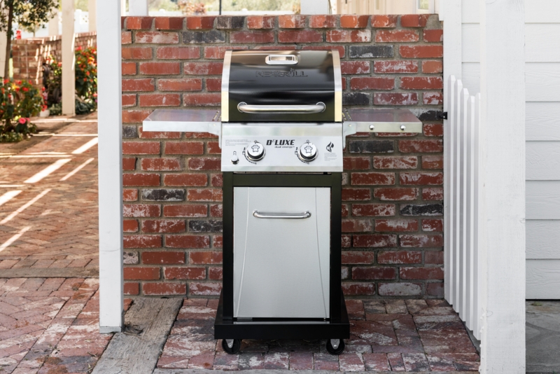 Nexgrill Deluxe 2-Burner Propane Gas Grill with Foldable Side Shelves, 28000 BTUs