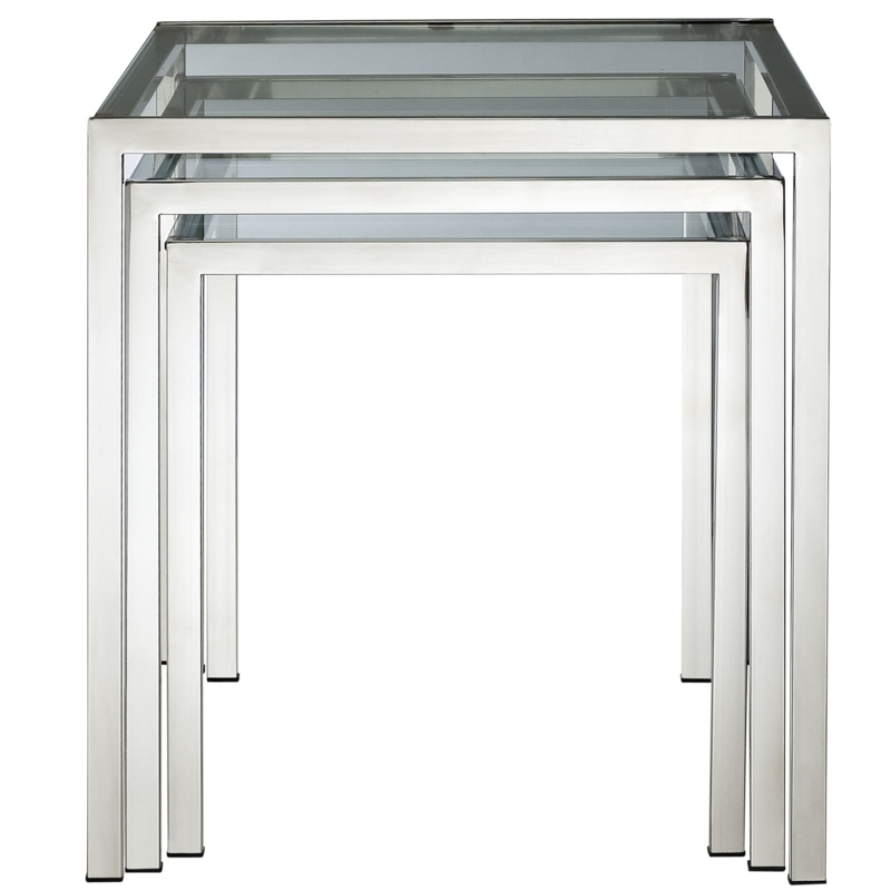 Nimble Stainless Steel Nesting Table Set by Modway