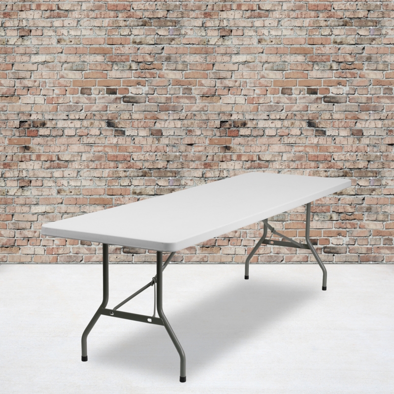 Noah Plastic Rectangular Folding Banquet Table with Granite White Surface