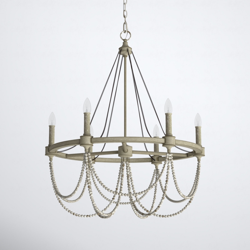 Nolen 6 - Light Dimmable Wagon Wheel Chandelier