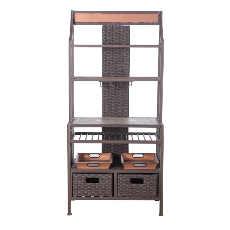 Northridge 31.5'' Steel Standard Baker's Rack with Wine Glass Storage