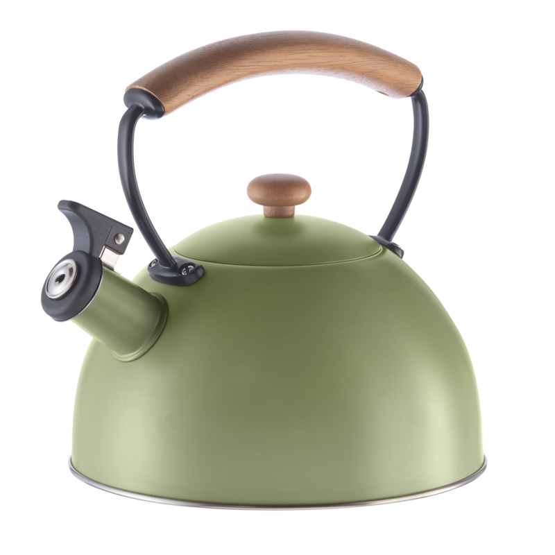 Oggi Brew Stainless Steel, Wood Handle, Whistling Tea Kettle (2.5 Lt, 85 Oz)