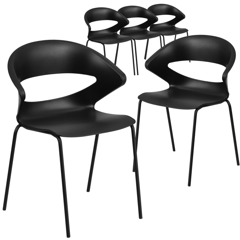 Oliverson 440 lb. Capacity Caf Style Stack Chair with Flexible Back Design (Set of 5)