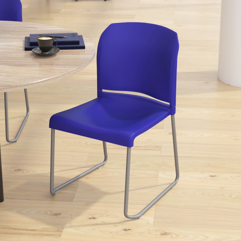 Oliverson 880 lb. Capacity Full Back Contoured Stack Chair with Powder Coated Sled Base