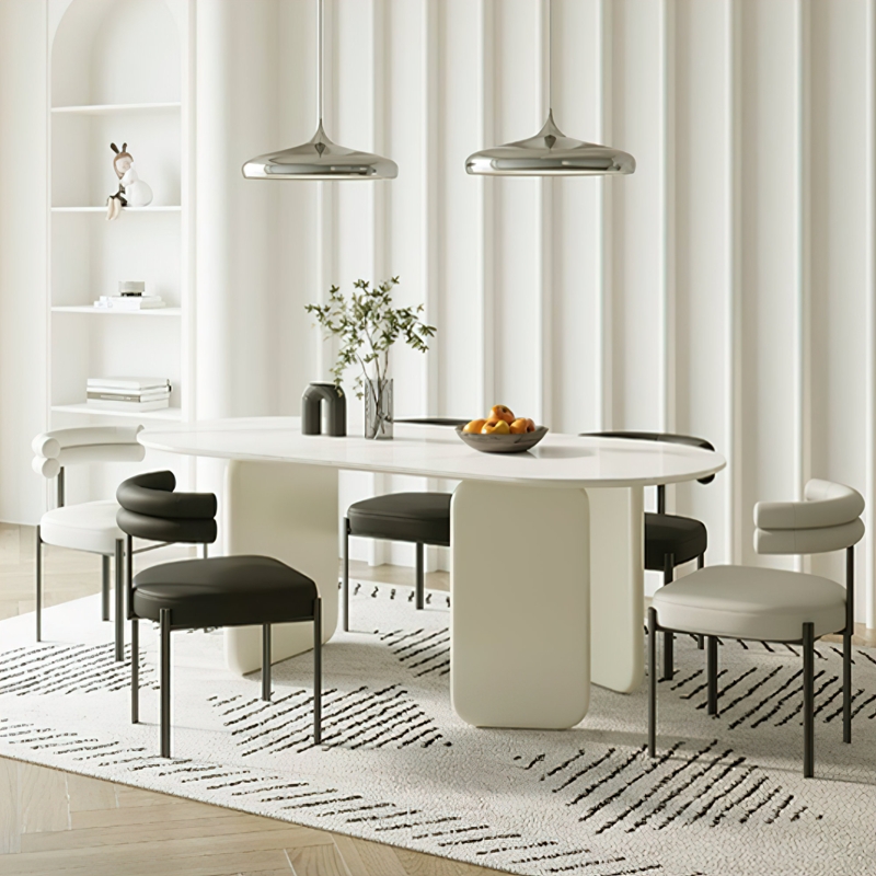Oval Stone Top Dining Table