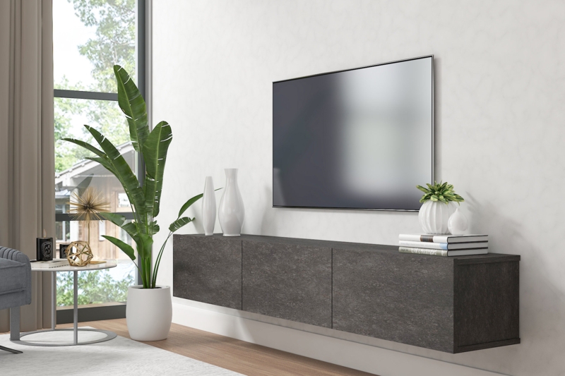 Ozge Floating Minimalist TV Stand for up to 80" TV Wall Mounted Media Console