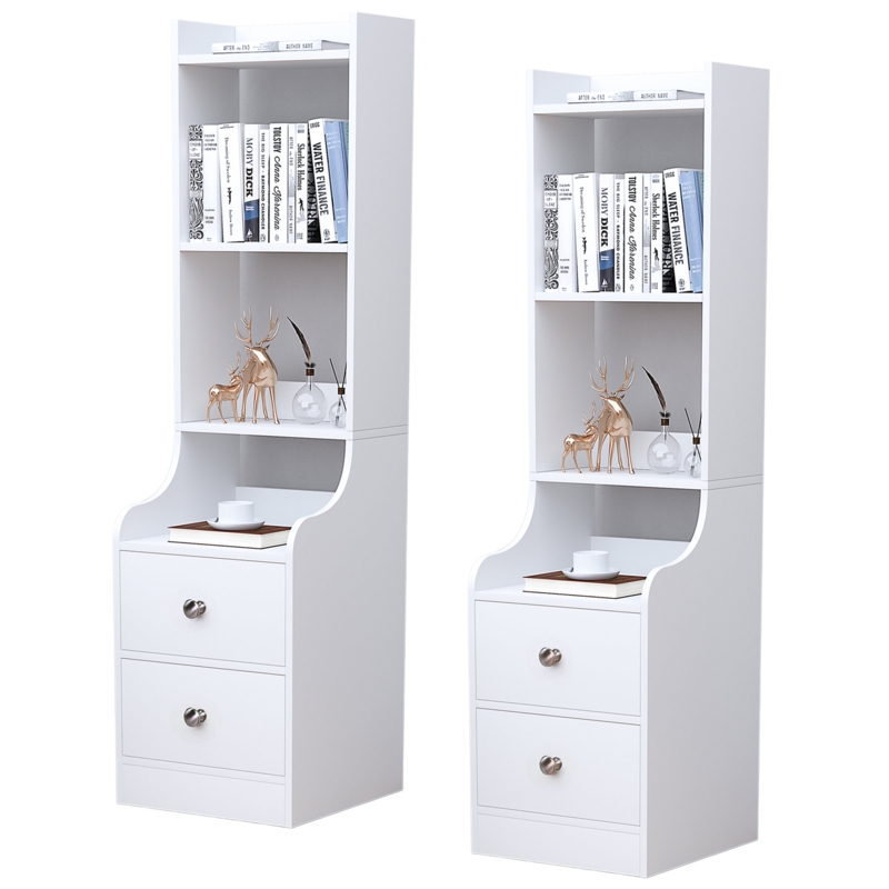 Pareesa 2 - Drawer Nightstand in White (Set of 2)