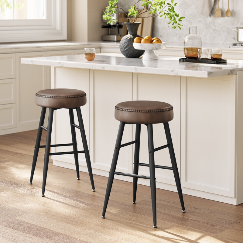 Parmley 24.8'' Faux Leather Counter Stool (Set of 2)