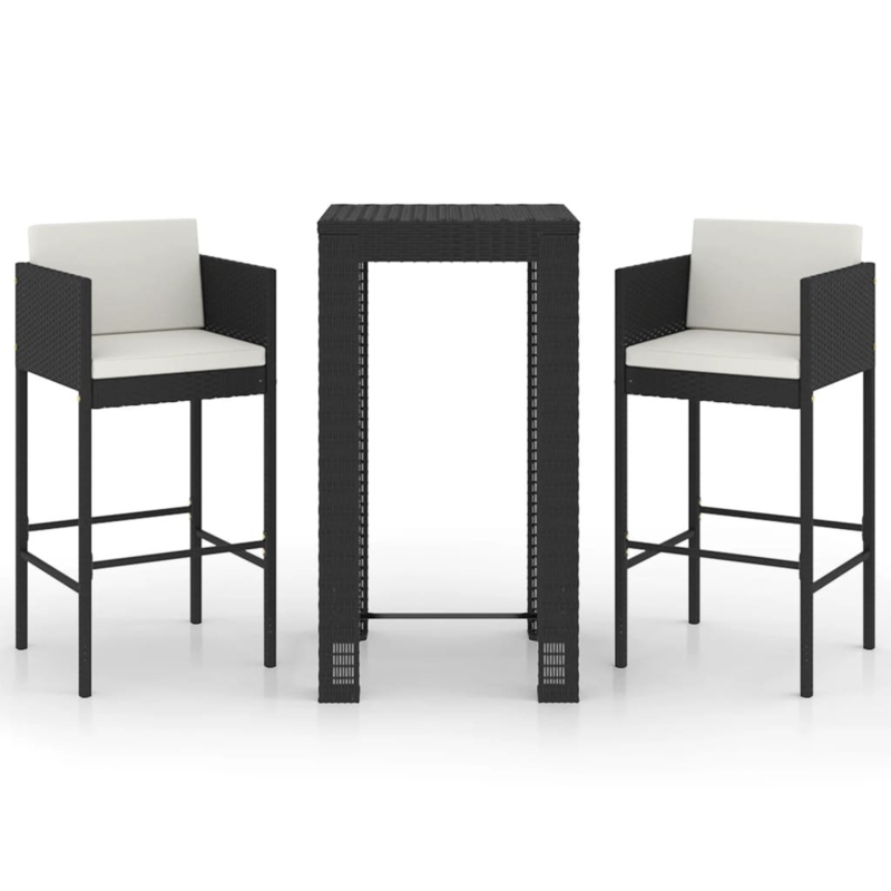 Patio Bar Set Outdoor Bistro Set Bar Stool Bistro Table Poly Rattan