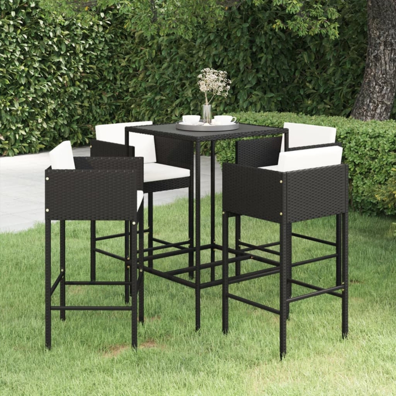 Patio Bar Set Outdoor Bistro Set Bar Stool Bistro Table Poly Rattan