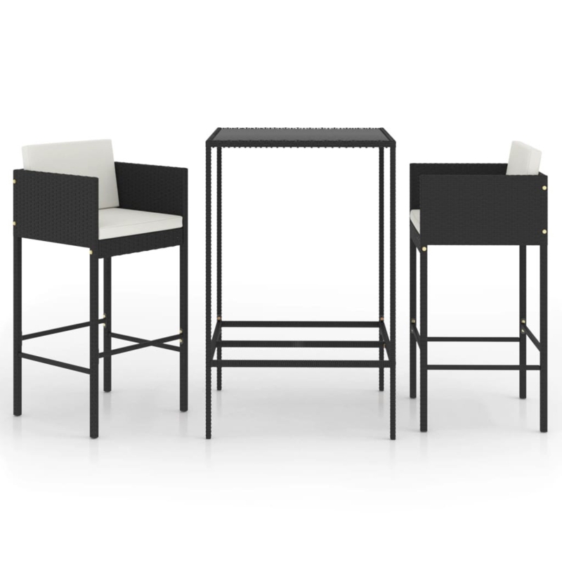 Patio Bar Set Outdoor Bistro Set Bar Stool Bistro Table Poly Rattan