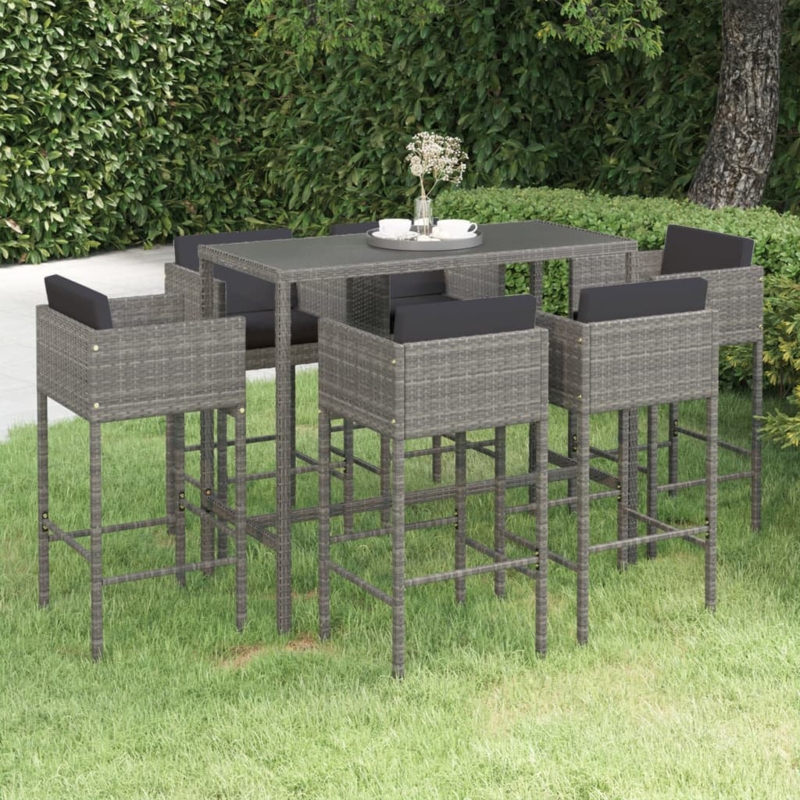 Patio Bar Set Outdoor Bistro Set Bar Stool Bistro Table Poly Rattan